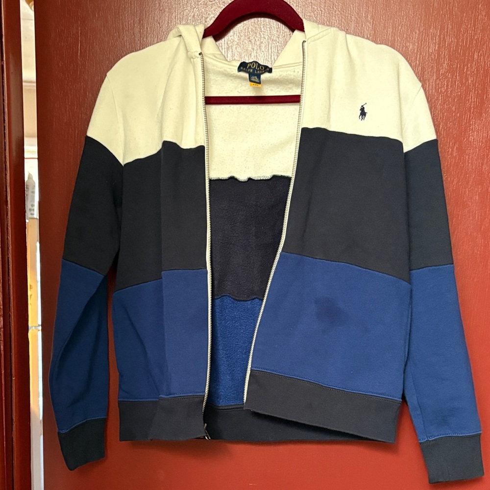 Polo by Ralph Lauren Kids Colorblock Hoodie - Cream, Blue, Black